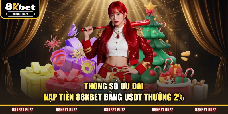 Thông số ưu đãi nạp tiền 88KBET bằng USDT thưởng 2%